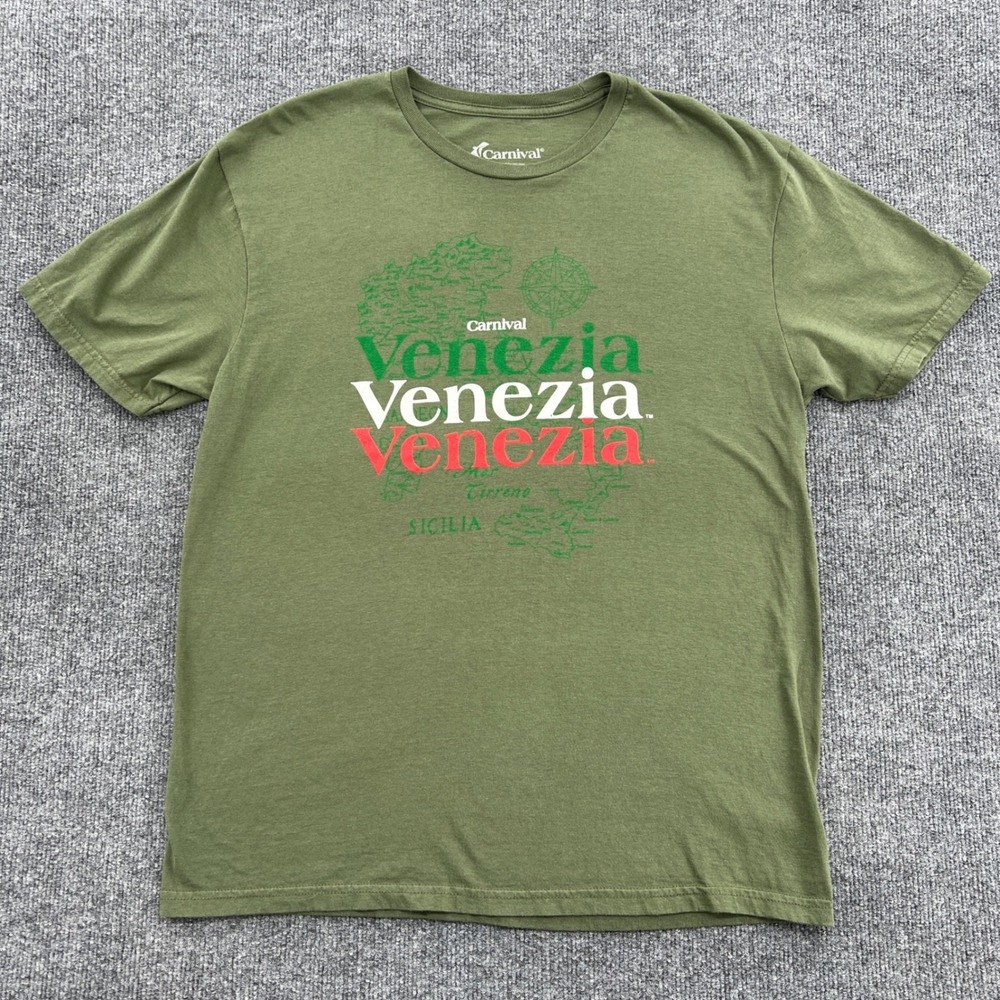 Carnival Venezia T Shirt Mens Large Green Italy Cruise Graphic Travel Souvenir